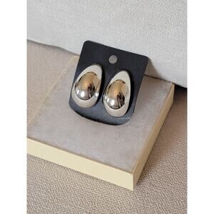 Estate Vintage Sterling Silver Dome Earrings Mexico ATI 925